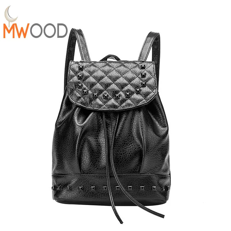 

2018 Women PU Leather Backpack Drawstring Shoulder Bagpack Travel Bag College High School Bag for Teenager Girls sac a dos NB15