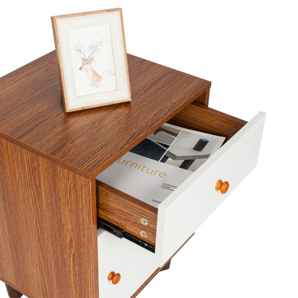 Density Board Night Stands with Drawer White Table Bedside Shelf Drawer Bedroom Furniture Storage for Living Room (5)
