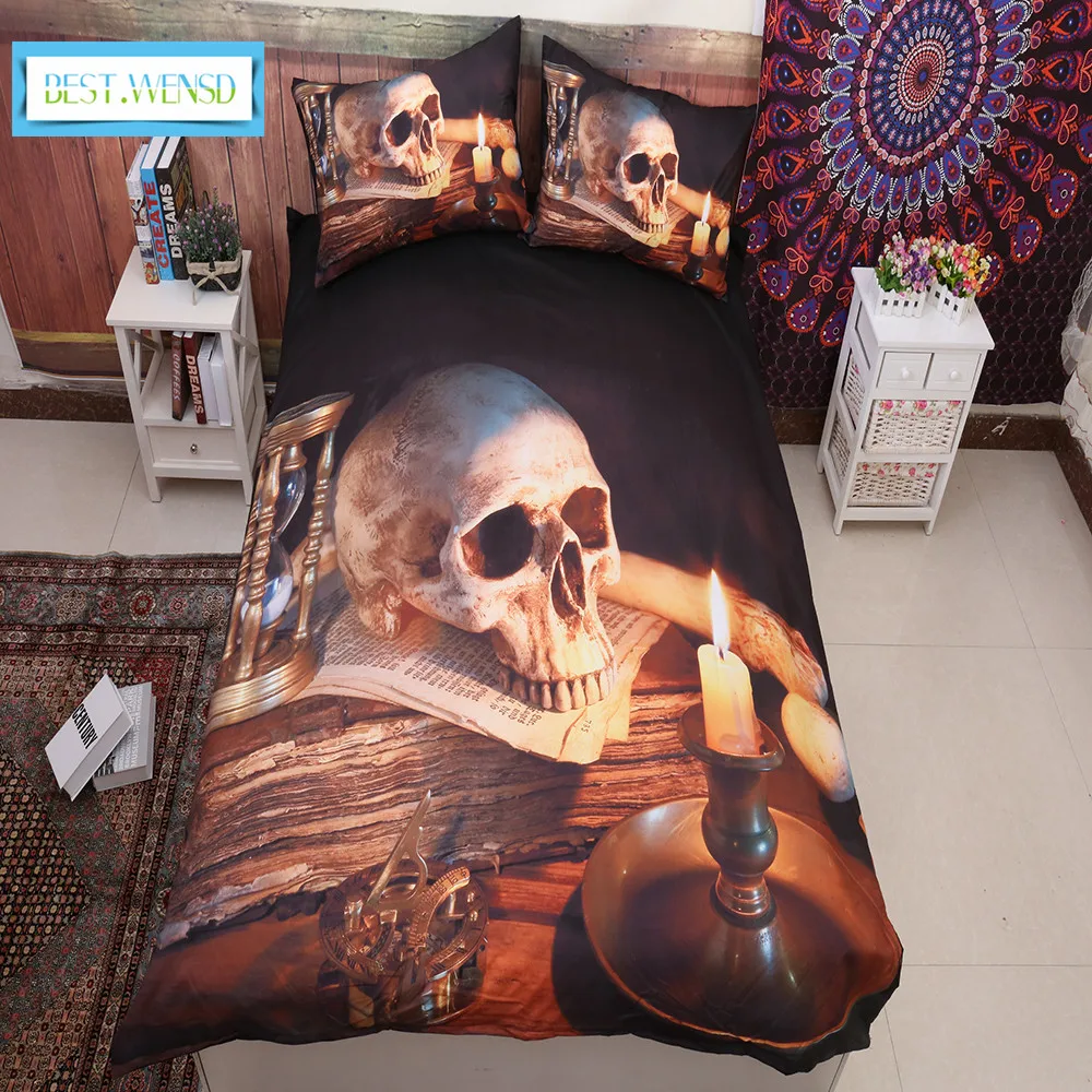 BEST.WENSD devil blows the candle Bedding Halloween decorate bed set