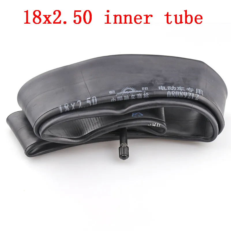 Высокое качество InnerTube 18x2,50 с изогнутым угловым стержнем клапана подходит для многих газовых электрических скутеров и электровелосипедов 18x2,5 внутренняя трубка