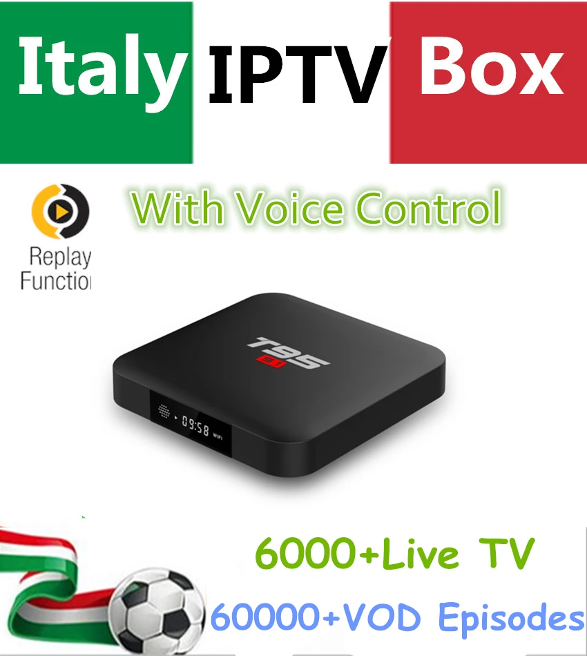 Супер Италия IP tv T95 S1 2G 16G 4K UHD Android 7,1 Smart tv Box+ Голосовое управление 5000+ Европа Португалия Германия Ex-yu Великобритания приставка