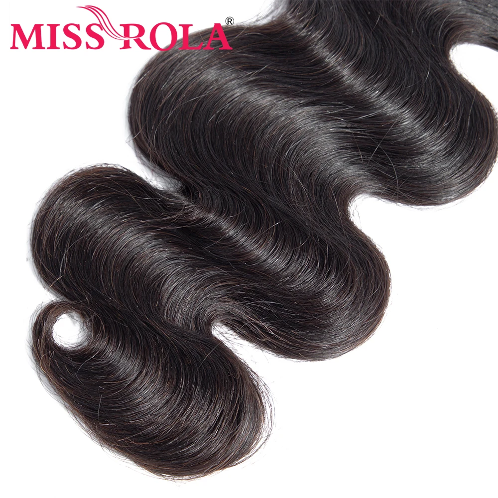 Мисс Рола волосы бразильские волосы средства ухода за кожей волна Связки с синтетическое закрытие волос 100% Человеческие волосы Remy 3 Связки