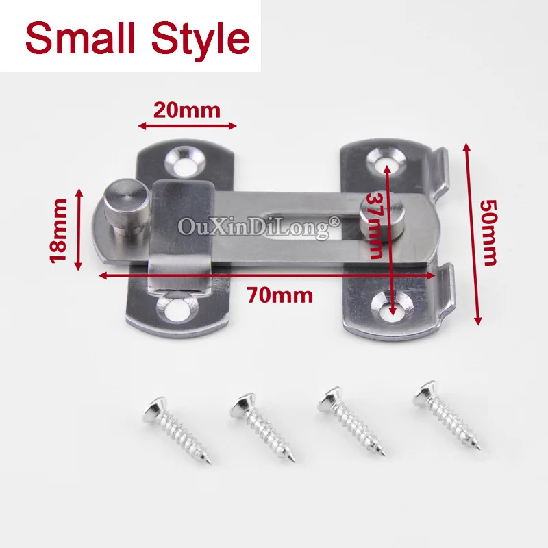 Фирменная Новинка 4 шт. Нержавеющая сталь защелка запор с щеколдой раздвижные двери и окна защелка для шкафа замки для дома, отеля, двери безопасности оборудования