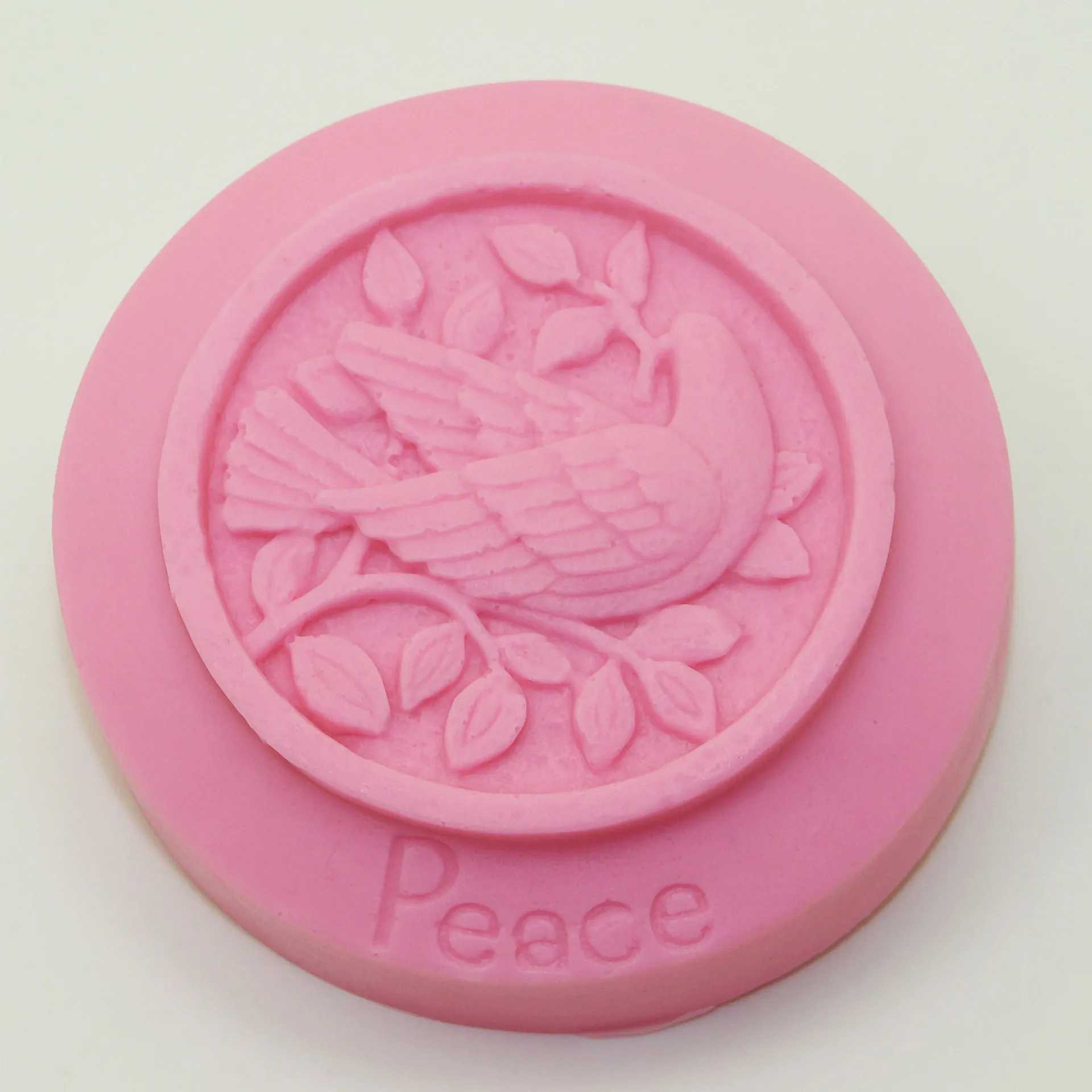 

Bird Pattern Round Soap Making Mold silica gel soap Making Silicone Mold