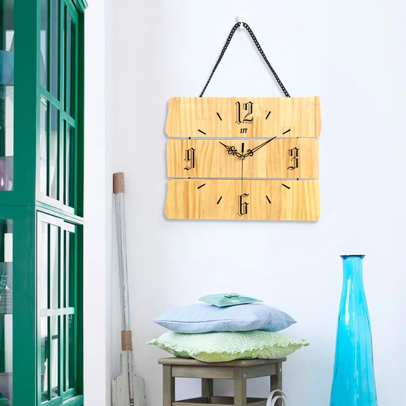 

Modern Home Living Room Mute Clock Nordic Simple Creative Wooden Wall Clock Fashion Art Decoration Quartz Clock 2019 Hot Sale