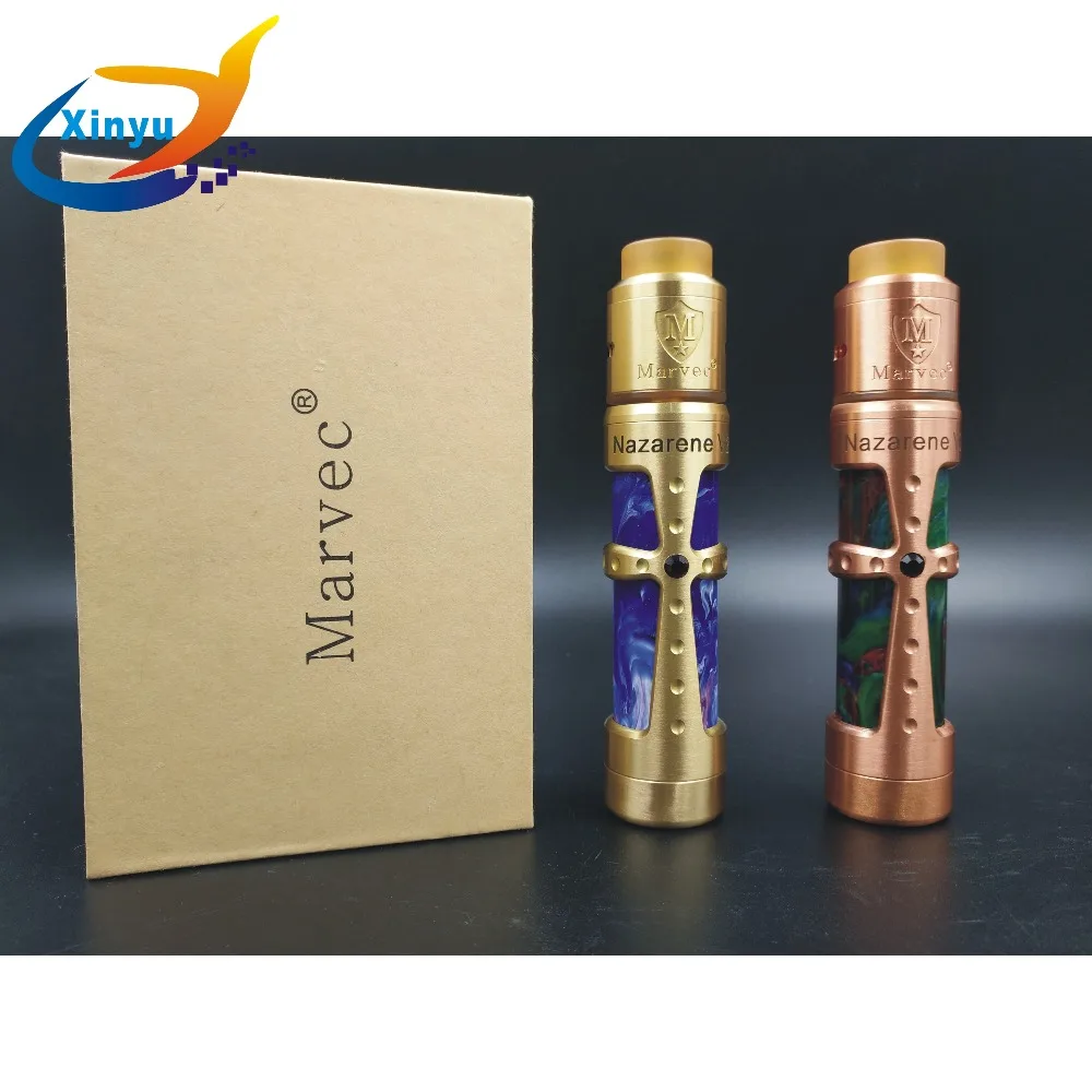 

CHRIST SUIT MOD KIT AV Kit Mechanical mod 18650 battery 510 wire Vaporizer Mods with RDA atomizer 24mm diameter Resin inner tube