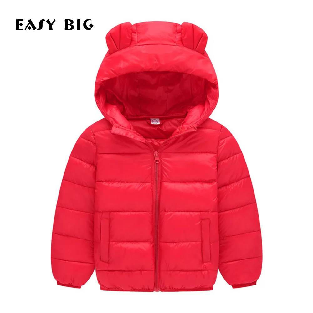 

EASY BIG Winter Warm Hooded Children Down Jacket For Girls Unisex Children Parkas Jacket For Boys CC0142