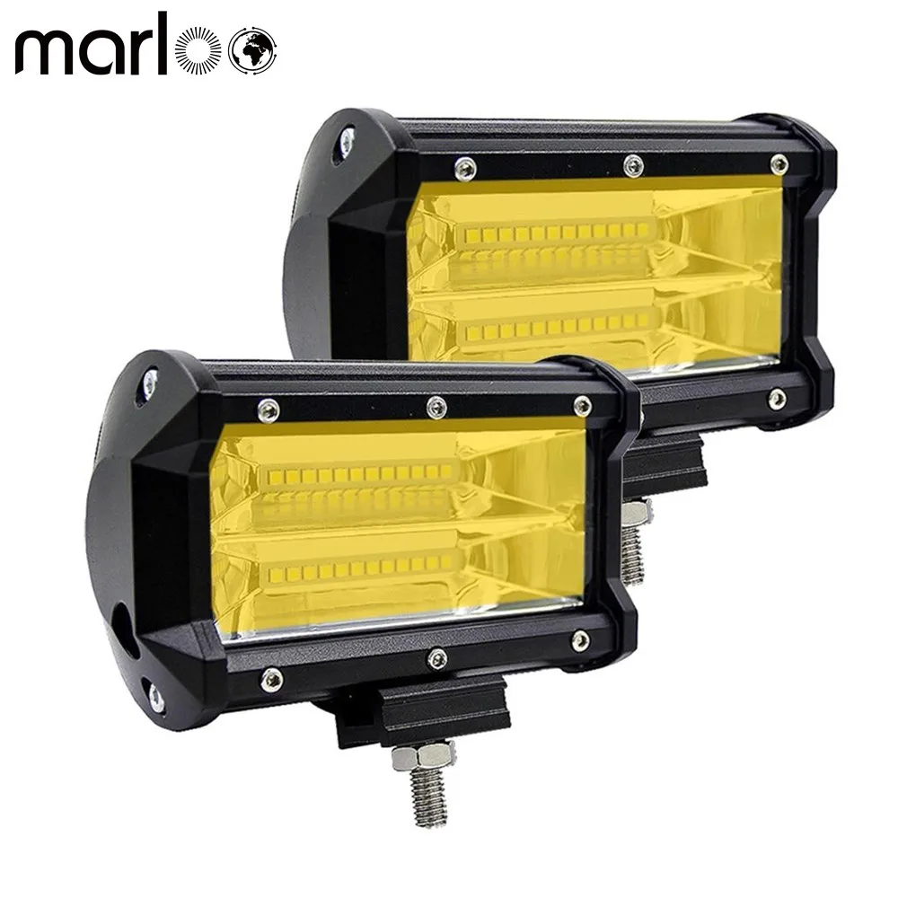 

Marloo 2X 72W Yellow Led Fog Light Drivng Lamp Offroad Light Bar Waterproof Offroad Light Bar For Jeep ATV Truck 12V 24V