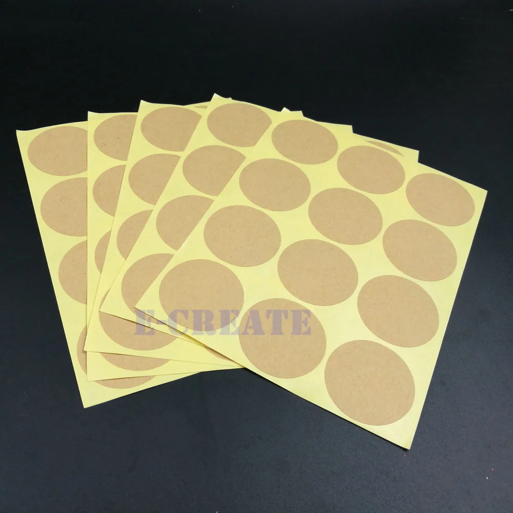 Brown Blank Dot Labels Round Natural Paper Sticker, Adhesive Label Sticker ~ 180-in Party DIY ...