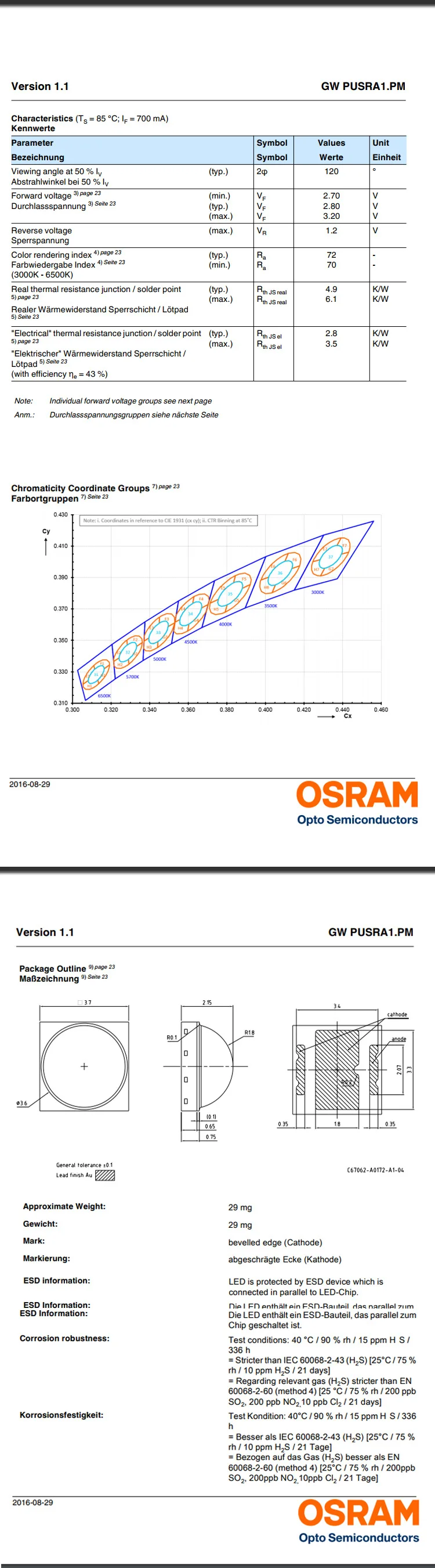 10-100 шт. OSRAM 3W5W6W 3535 P8 холодный белый Светодиодный излучатель диод может заменить XPG2 XPG3 для Точечный светильник/светильник-вспышка часть высокомощный светодиодный