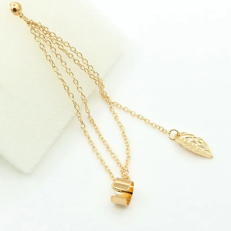 Metal Ear Clip Leaf Tassel Earrings For Women Ear Cuff Jewelry Gold Silver Color Vintage Clip Earring Brincos Bijoux Gift 1pcs