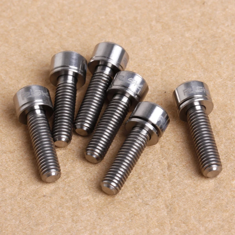 

New 2018 arrival 6Pcs Bicycle Stem Bolts Titanium M5*18mm With Washer Bike Ultralight Screw Ti Hot Sale F20