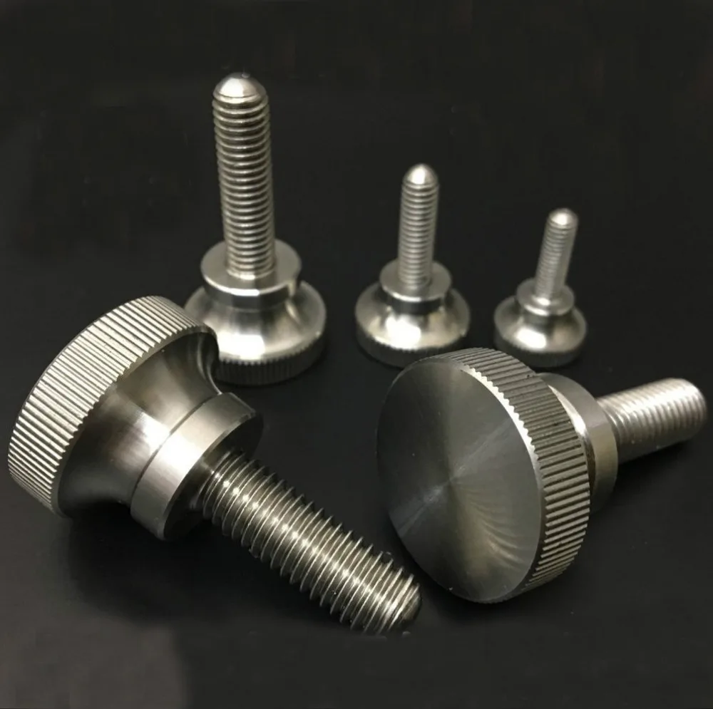 5pcs M2 M2.5 Stainless Steel Screws Flat Head Knurled Hand Tighten Knob