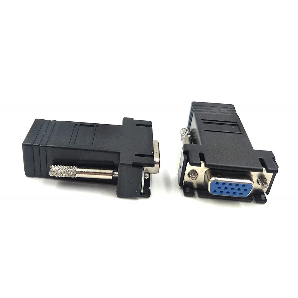 1 пара VGA Extender Женский / Мужской / Женский LAN Cat5 Cat5e / 6 RJ45 Ethernet-преобразователи
