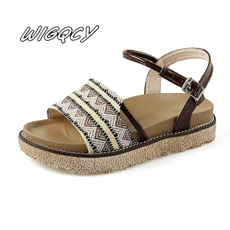 

2019summer women's flat slippers comfortable sandals new women's casual sandals fashion open toe slippers muffin bottom