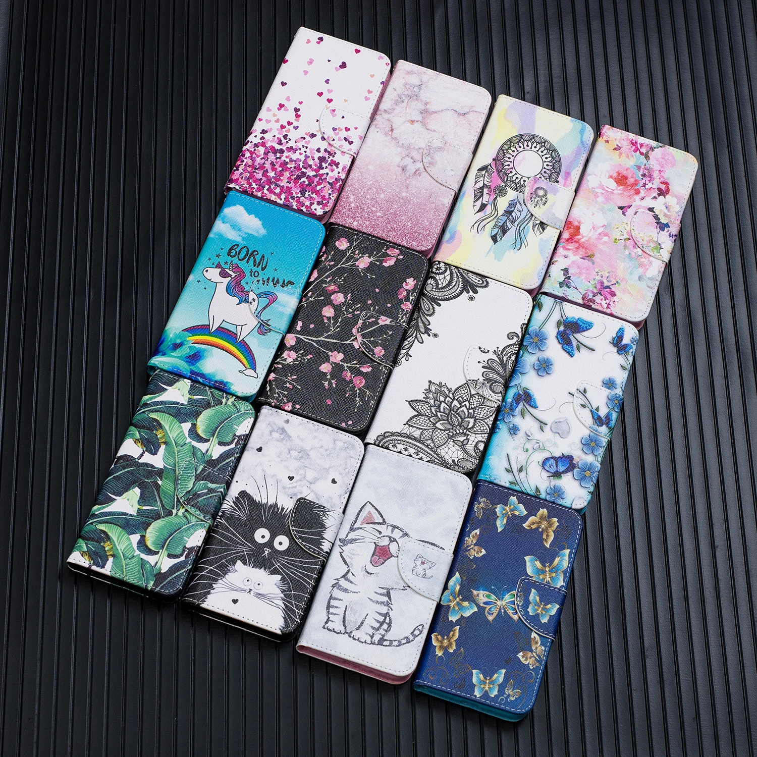 

S10 Plus Patterned PU Leather Flip Cover Wallet Case sfor Samsung Galaxy A10 A20 A30 A40 A50 A60 A70 A80 A90 A3 A5 A8 2017 A750