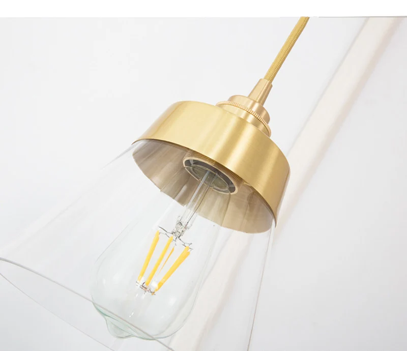 Glass Pendant Light Nordic Pendant Lamp Edison Pendant Light Brass Creative Minimalist E27 Lighting Lampshade For Restaurant