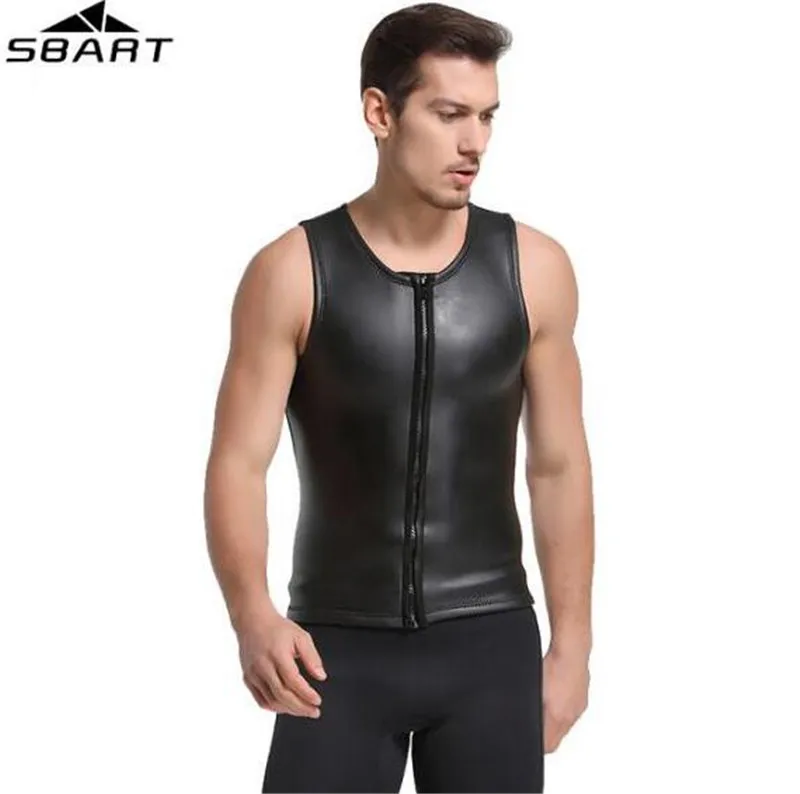 SBART 2MM Men's Neoprene Vest Wetsuits Full Zipper Smoothskin Wetsuit