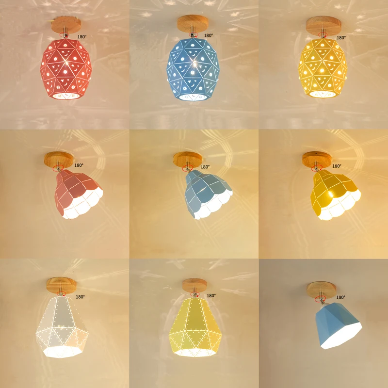 Современные светодиодные потолочные лампы Nordic Plafondlamp вращающийся деревянный