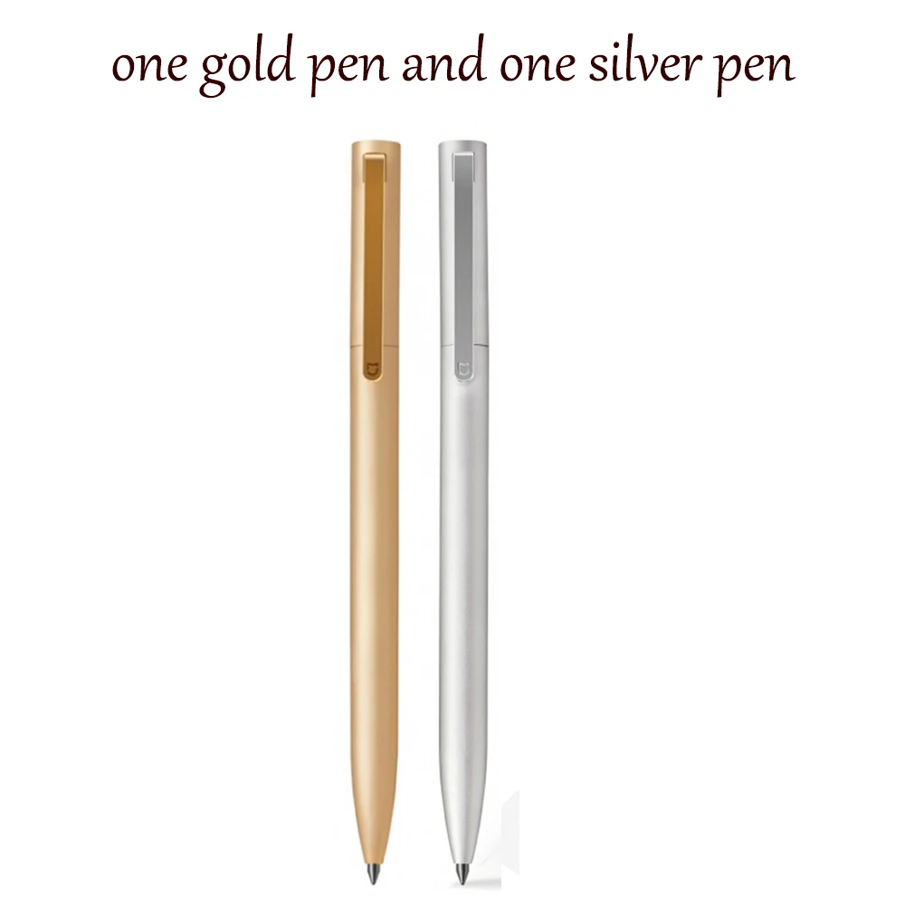 Xiaomi Mijia 0,5 мм Металлическая черная ручка для подписи заправка гладких швейцарских MiKuni японских чернил с дополнительным Relacement Refill - Цвет: 1 gold 1 silver pen