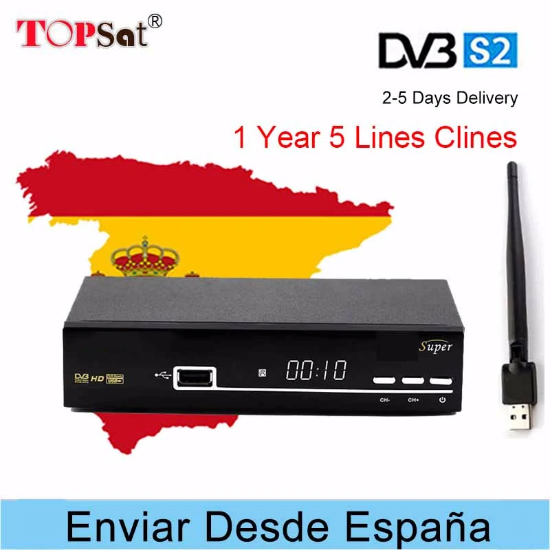

Freesat V8 SUPER Satellite TV Receiver HD+USB WIFI DVB-S/S2 satellite receptor + 1 YEAR Europe CCcam Free satellite TV decoder