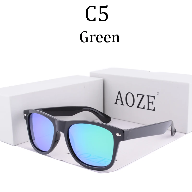 AOZE для мужчин женщин sunglassesUV400 поляризованные модельер зеркало Винтаж вождения Ретро Высокое качество бренд Защита от солнца очки 2140 - Цвет линз: 2140 C5