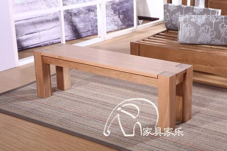 Japanese White Oak Solid Wood Bench Wood Wood Bed End Stool Stool