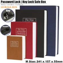 Mini Safe Box Locker Dictionary Storage Money-Jewellery-Certificate Password Book-Hidden-Secret-Security