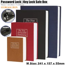 Mini coffre fort en forme de dictionnaire pour étudiant, livre avec serrure à clé secrète, casier à mot de passe pour rangement de pièces de monnaie, cartes bancaires, bijoux, journal intime 