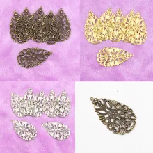 20 шт листья филигранные Обертывания Разъемы металлические изделия, соединитель для самостоятельного изготовления ювелирных изделий Аксессуары Шарм Кулон