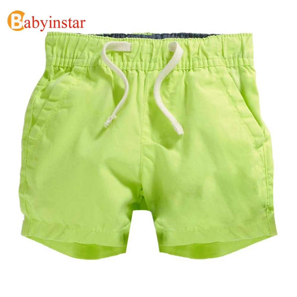 Babyinstar Hot Sale 2017 Summer Boy Shorts Woven Cotton Solid Children