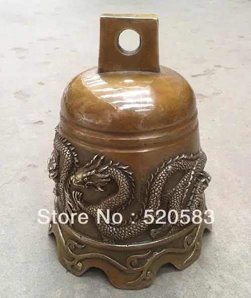 

China Copper Bronze Buddhism Temple Classic Dragon Bell statue