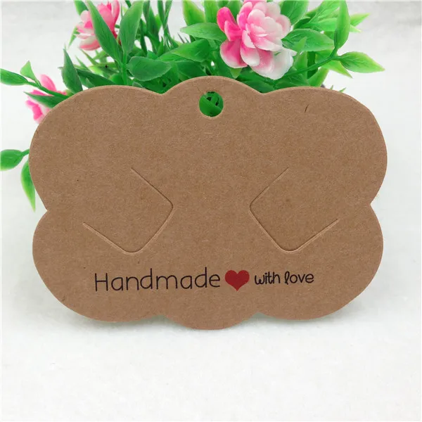 48Pcs Paper Vomen Hair Accessory Hairpin Packing Cards Hair Clip Displays Card 6.5*9cm Paper Jewelry Hang Price Tag Cards - Цвет: brown HM