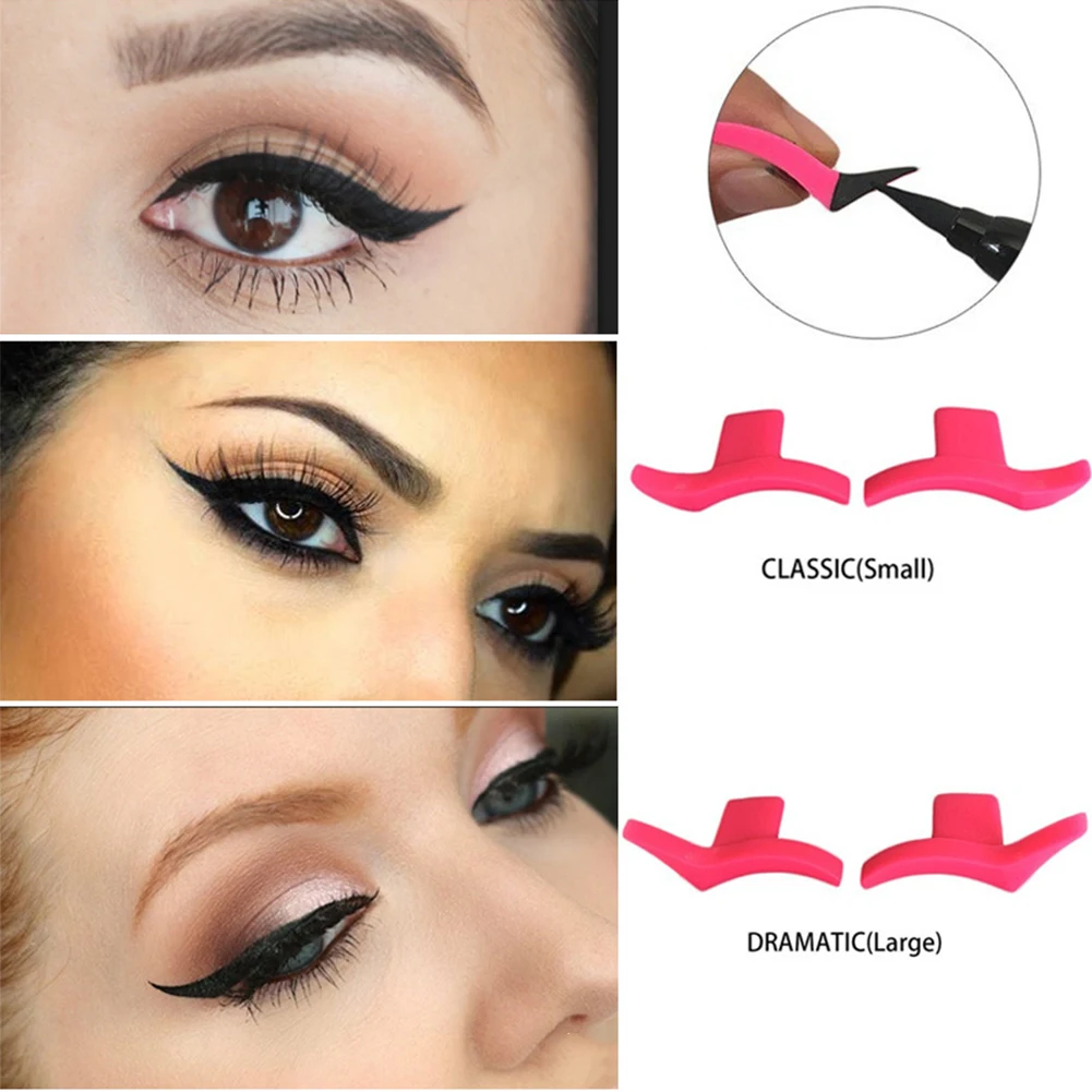1 Pair Portable Professional Simple Soft Makeup Tool Silicone Easy To Wear Waterproof Wing Seals Cosmetic Models Eyeliner Stamp