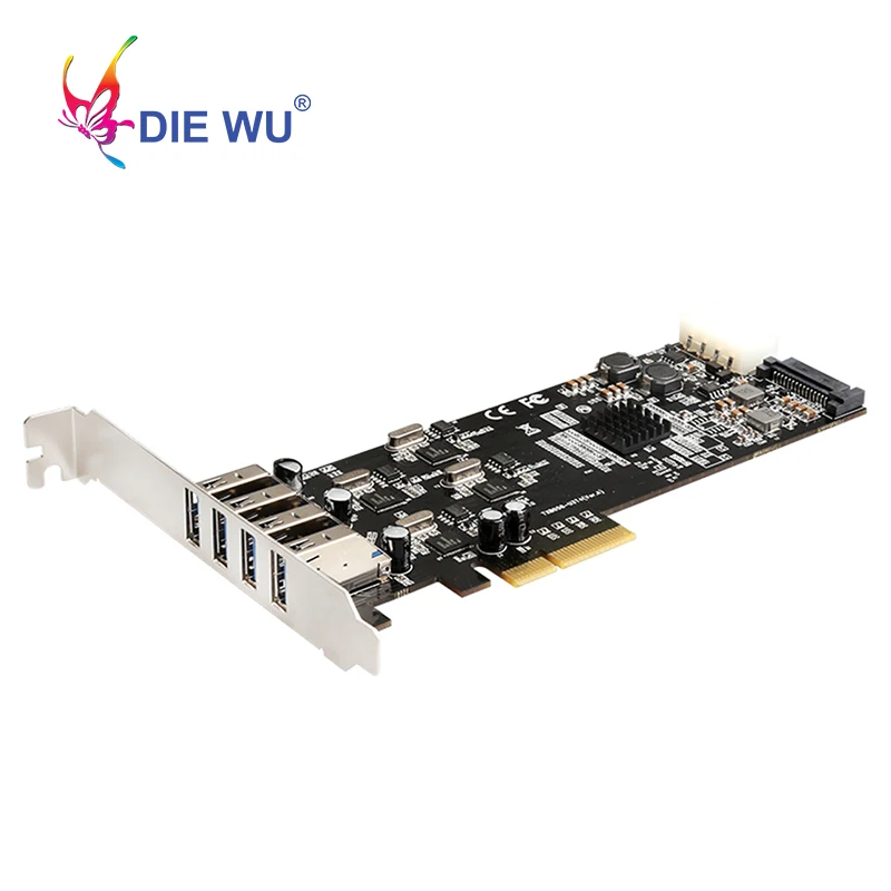  PCI Express USB adapter karte PCIe 4X zu 4 kanal Voller geschwindigkeit USB3.0 Expansion karte für 