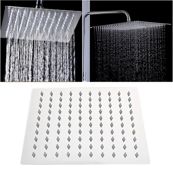 

10 Inch Stainless Steel Ultra-thin Waterfall Shower Heads Square High Pressure Rainfall Showerhead Ultra-thin Shower Head