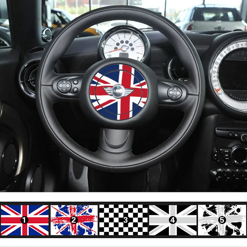 

National Flag Steering Wheel Emblem Badge Stickers For BMW Mini Cooper S R53 R56 Countryman Jack Union Logo Decal