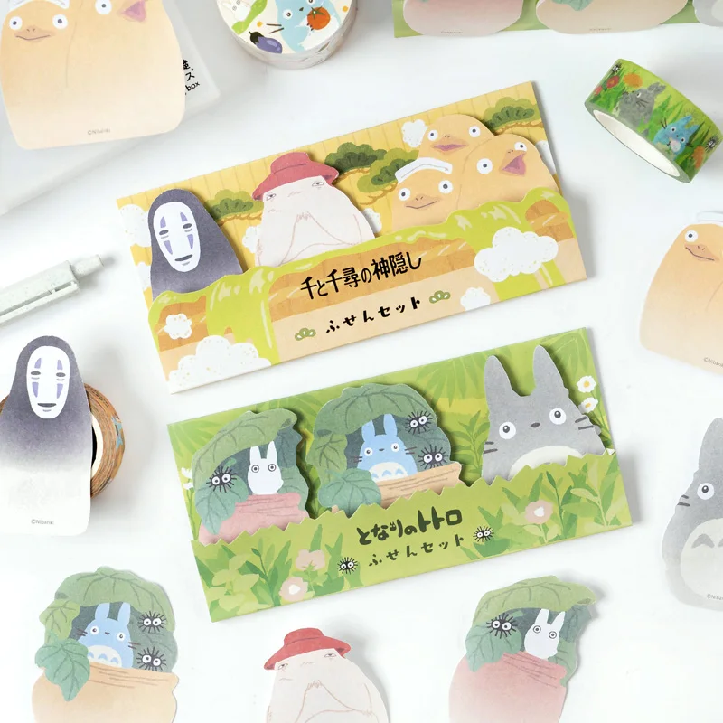 1X 3 вида конструкций 60 страниц милые Totoro Ghost блокноты для записей Липкие заметки студенческий канцелярский школьный офисный поставка