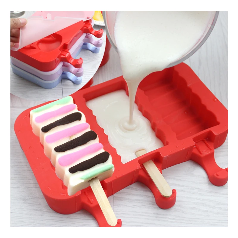 RSCHEF 1 pcs Ice cream silicone mold ice cream cake mold send wooden