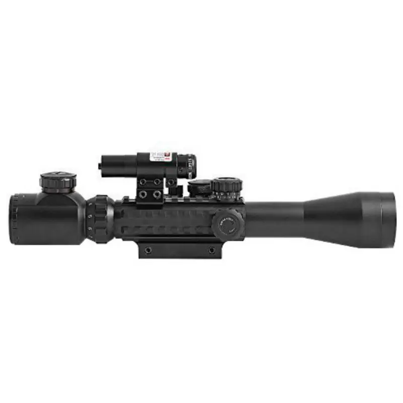 

3-9x40mm Illuminated Hunting Rifle Scope with Red Laser and Red Dot Sight of Red / Green Reticle Mount Tactical Riflescopes
