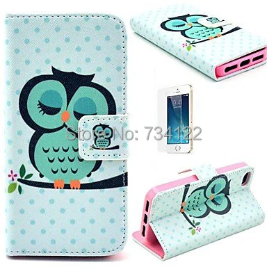 Cartoon Owl for iPhone 6 Cute Sleeping Owl Pattern Flip