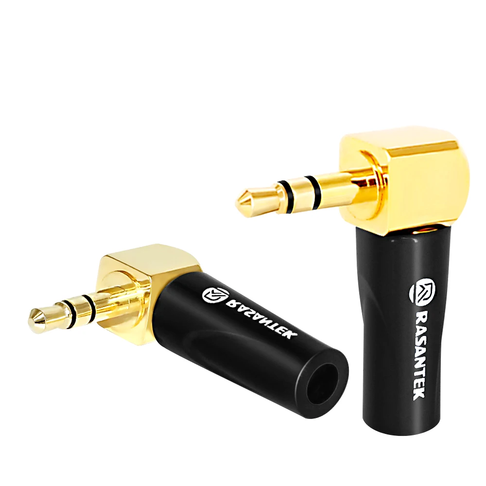 RASANTEK 24K золото Красочные медные 3,5 мм стерео разъем аудио разъем для наушников и автомобилей