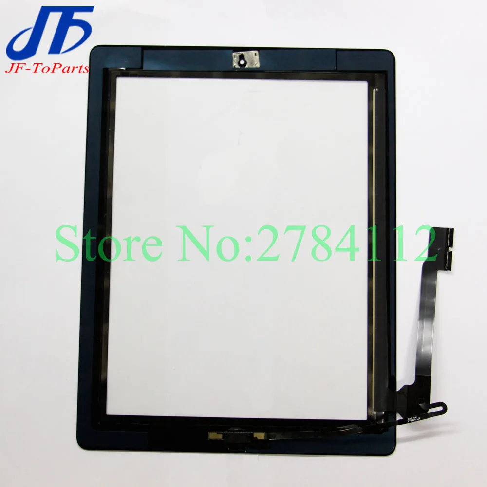10Pcs touch Panel For ipad 2 / 3 / 4 Touch Screen Digitizer + Home Button + Sticker +Camera Holder Complete Assembly White Black