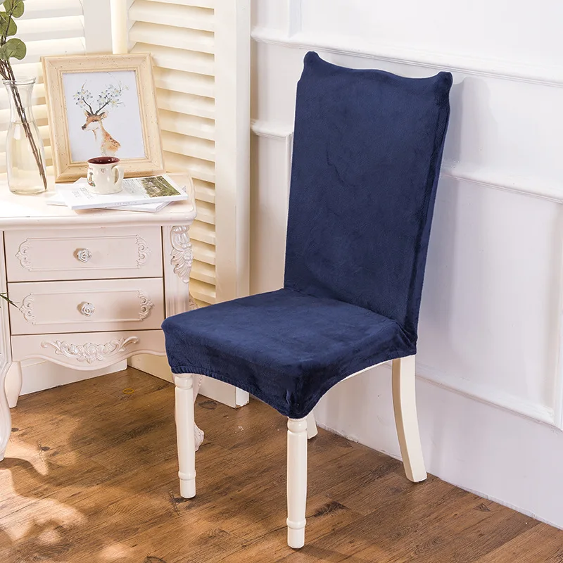 

Morigins Soft Solid Color Chair Cover Thick Plush Stretch Short Dining Room Chair Covers For Home Party Hotel Wedding Ceremony