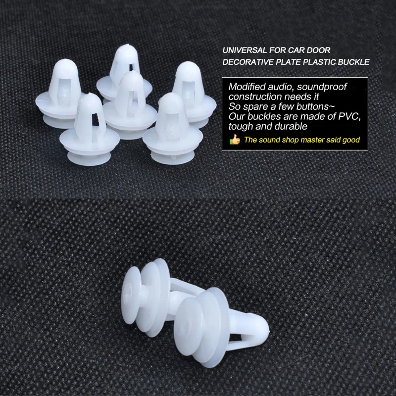 

20Pcs Car Door Panel Clips Buckle with Seal Ring for Audio Modification Soundproofing Engineering White Plastic Clips Fasteners