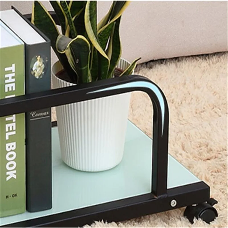 55*35CM Tempered Glass Laptop desk Removable Sofa Side Table Modern Lazy Bedside Table Living Room Coffee Table