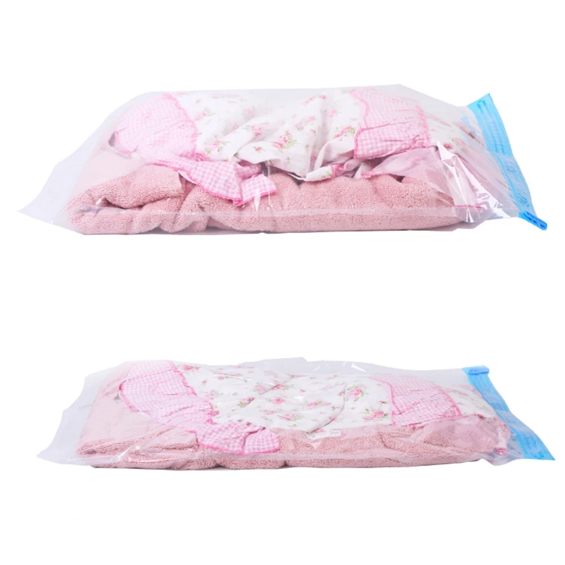 

1 Pc Convenient Without Air Pump Space Saver Travel Compress Vacuum Roll Up Foldable Storage Bag 35*50/40*60cm