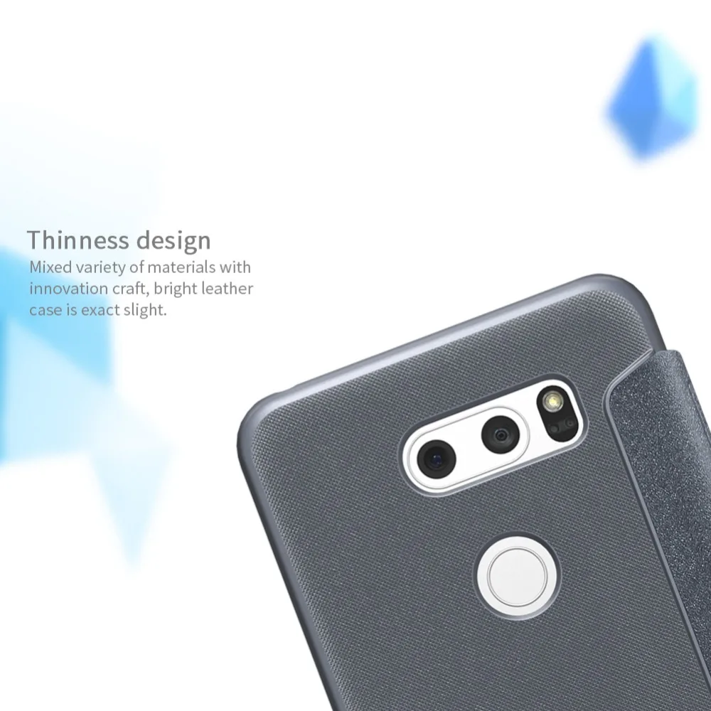 Для LG V30, чехол, 6,0 дюймов, NILLKIN, блестящий, искусственная кожа, флип, жесткий, задняя крышка для LG V30, роскошный чехол, чехол