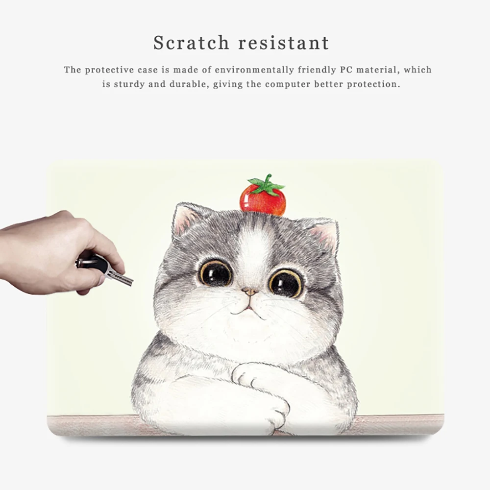 Cat Printed Hard Laptop Case for MacBook For Pet Lovers Tablet & Laptop Accessories