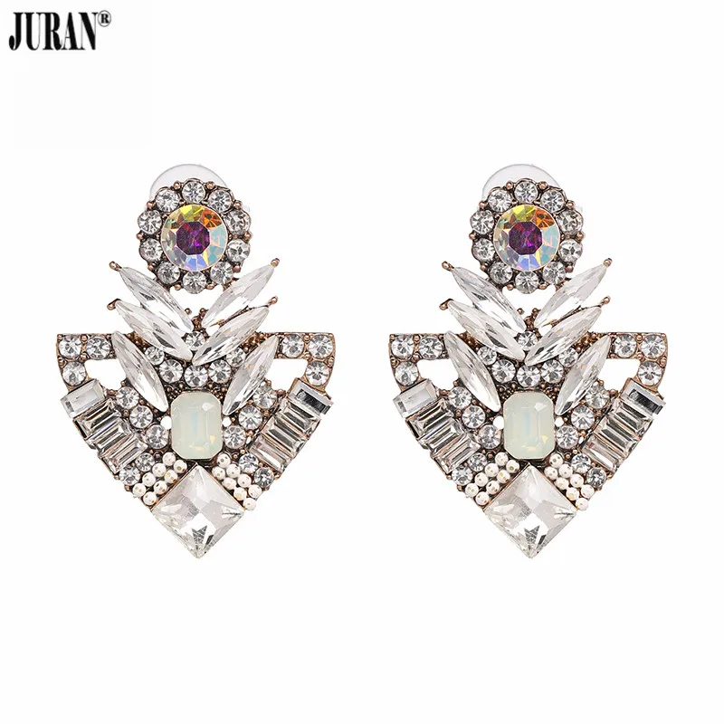 

JURAN New Fashion Full Crystal Hanging Earrings Women Bohemian Charm Statement Drop Earrings Party Wedding Bijoux Jewelry Hot